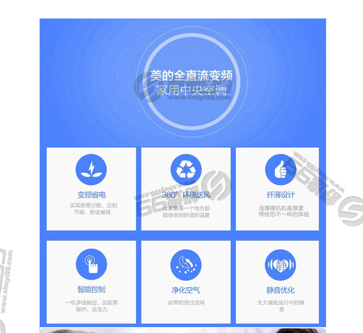 美的（Midea）一拖三變頻一級能效 多聯風管機空調