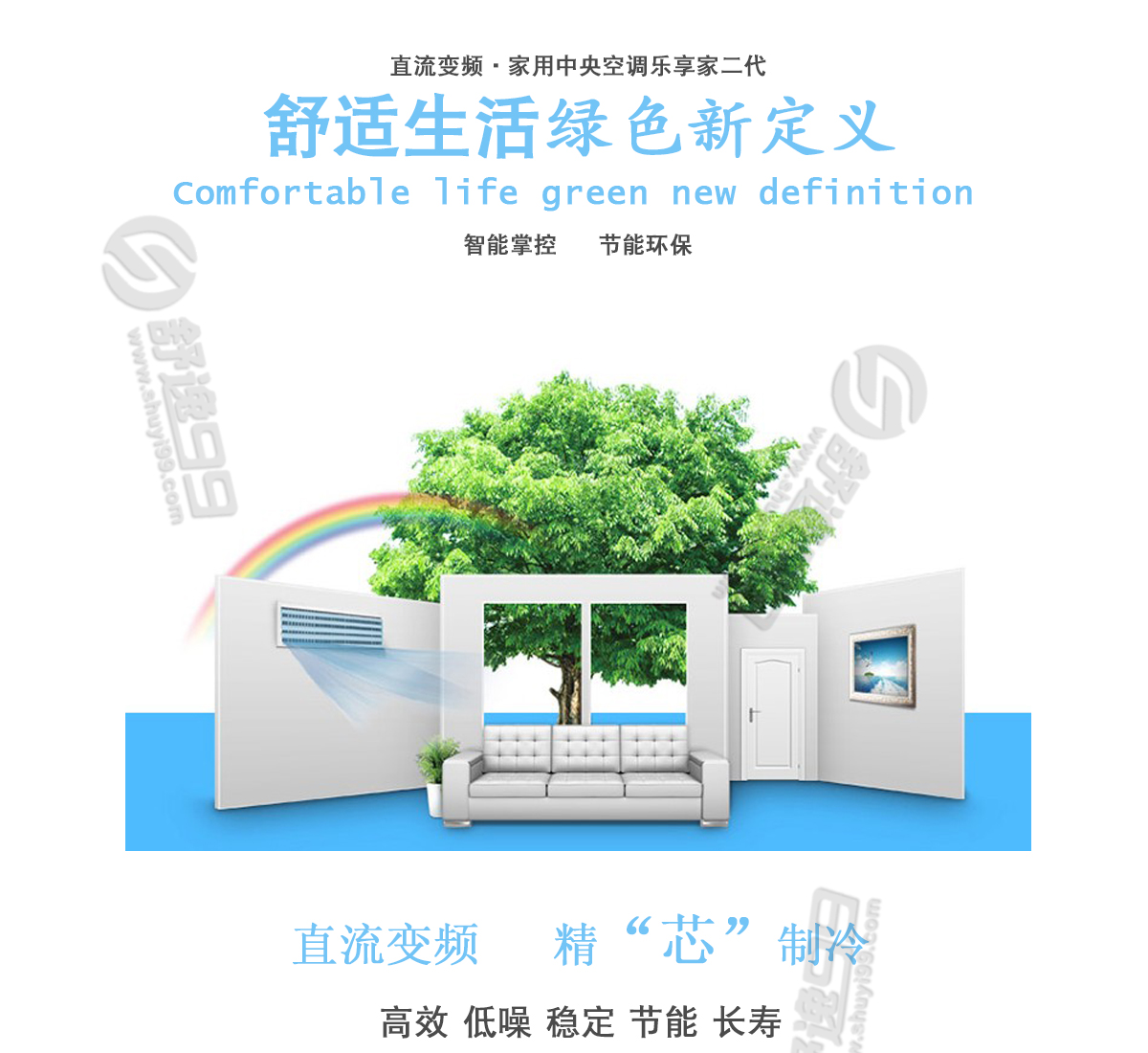 美的（Midea）一拖六變頻 多聯風管機空調 7匹