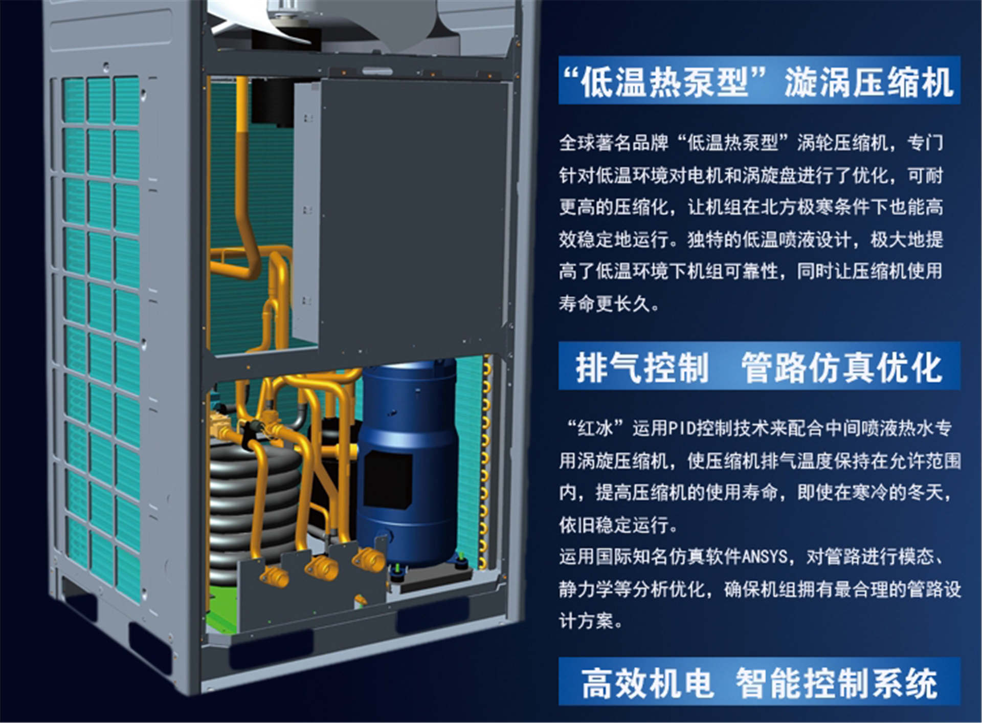 格力(Gree)空氣能熱水器紅冰KFRS-40ZRe/NaB2S直熱循環大型商用熱水機組